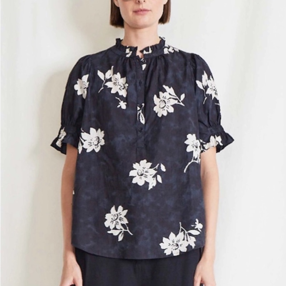 Apiece Apart black and white Los Altos Floral Women's Top
